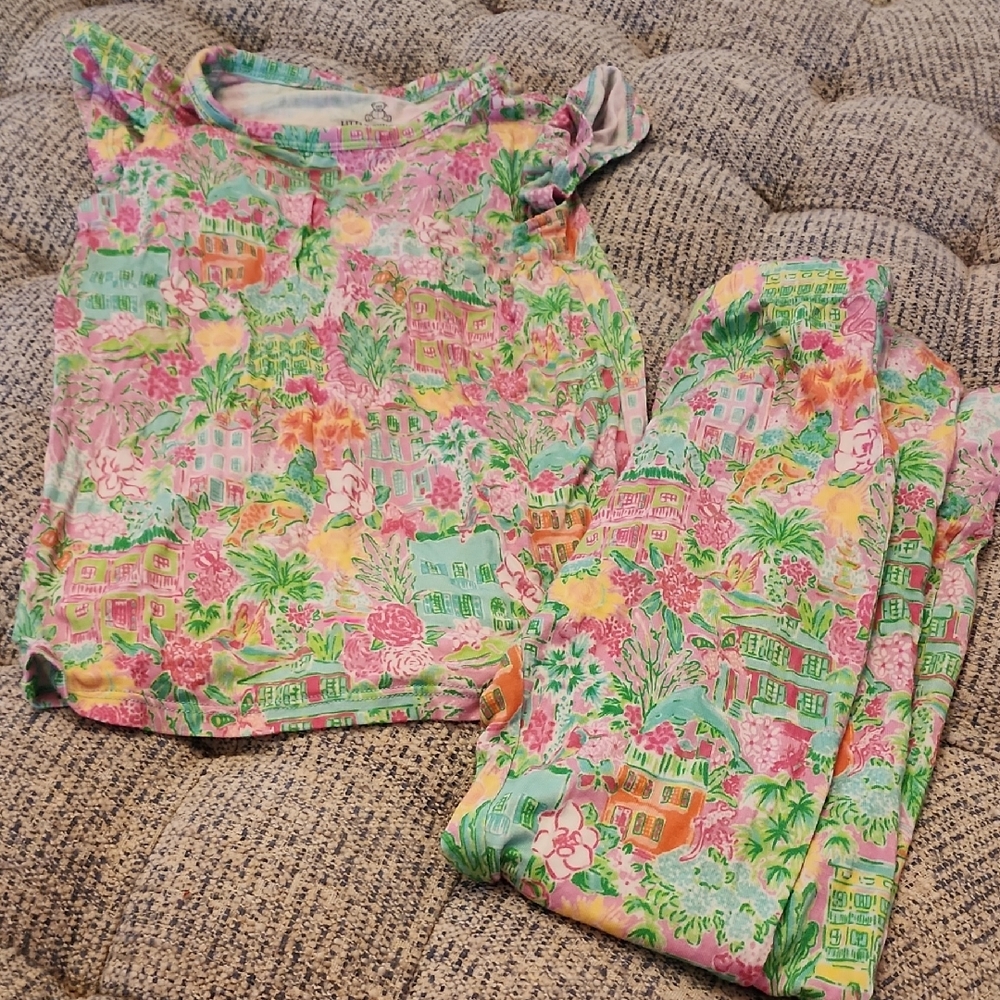 Bamboo Pajama Set Like New Tropocal LP Inspired Print